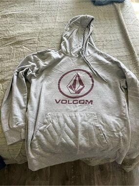 Volcom Gray Hoodie with Maroon Logo